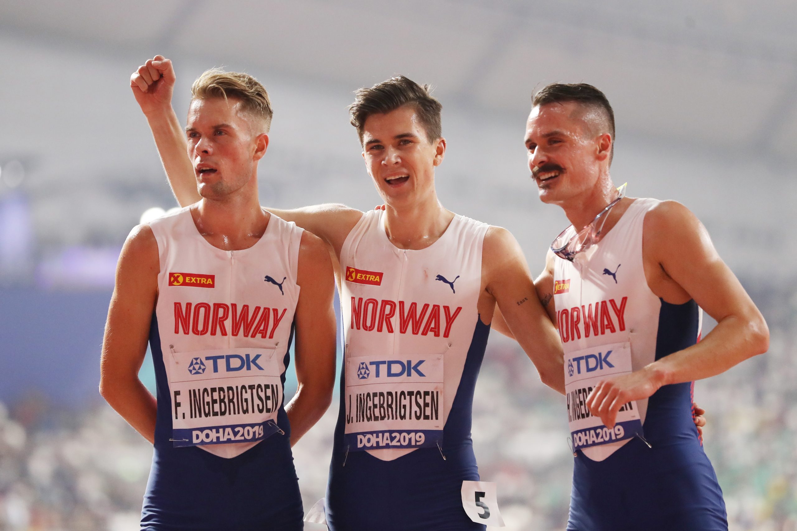 De izquierda a derecha: Filip, Jakob y Henrik se separaron de su padre en febrero de 2022 - su hermana de entonces 15 años abandonó el atletismo al mismo tiempo